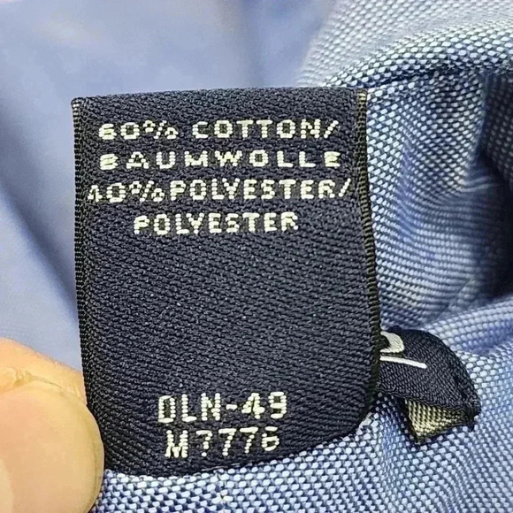 Lands' End Blue Button Down Dress Shirt Men's 14.5 - Picture 6 of 8